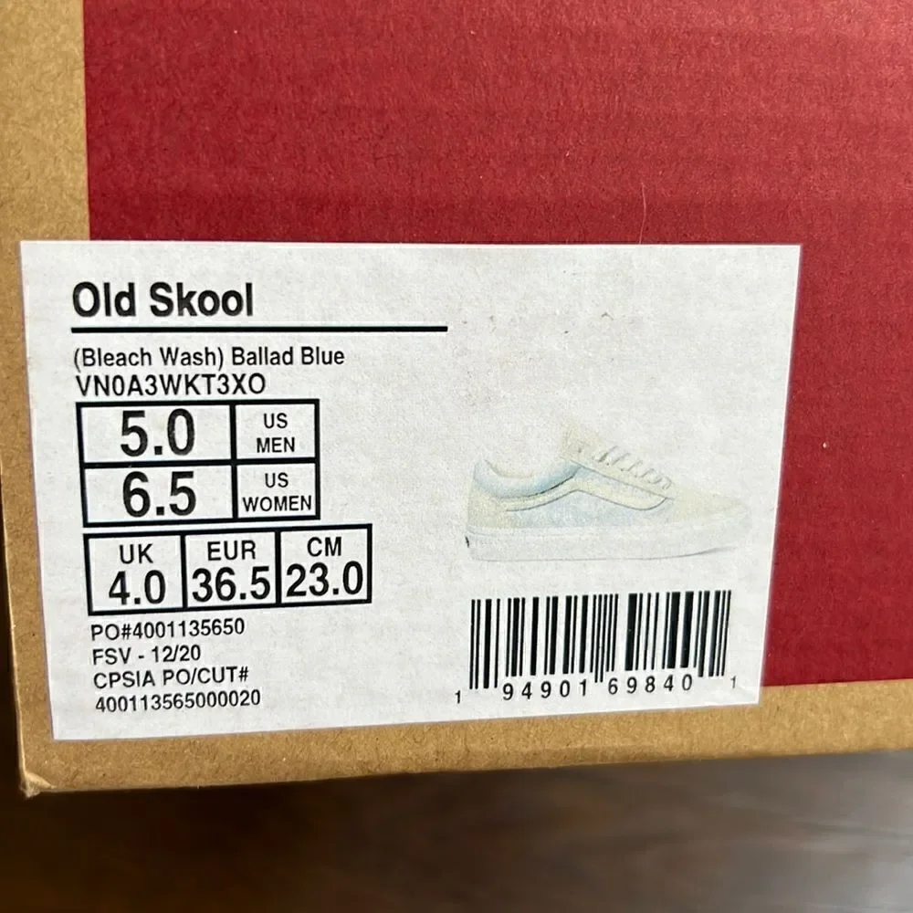 Vans old skool women size6.5 bleach wash